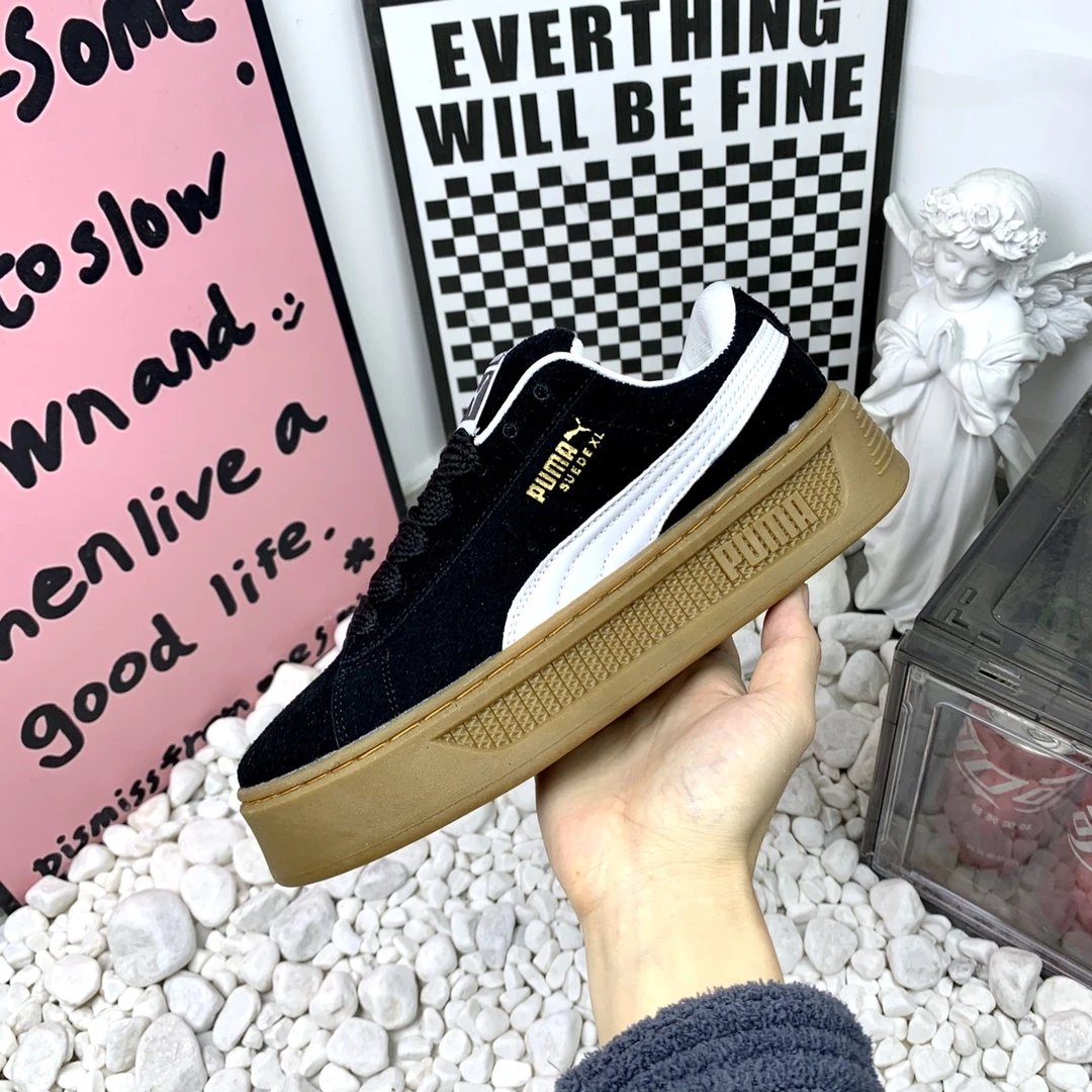 Puma Suede XL White Gold Sneakers Chunky Sneakers - 10
