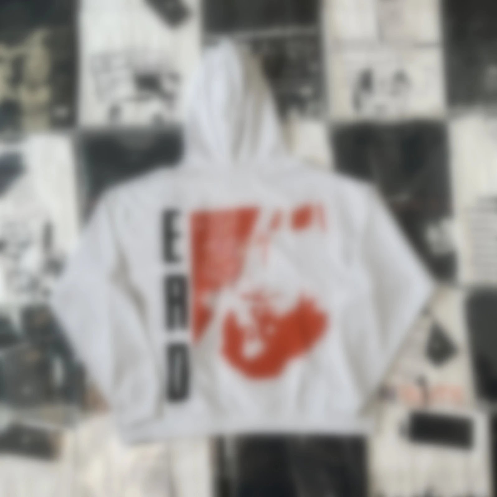 E27 Ethereal Portrait White Flower Gray Hoodie