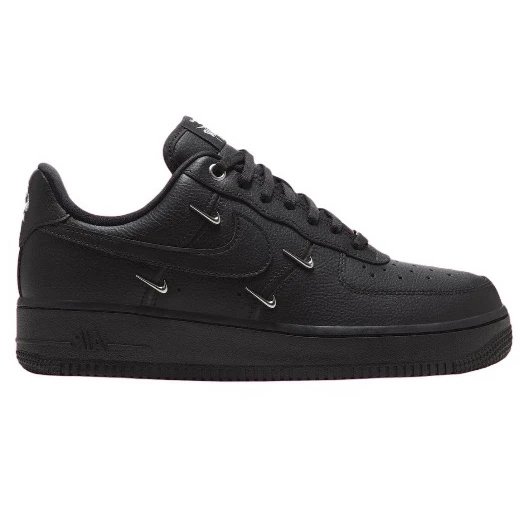 AF All Black with Four White Swooshes