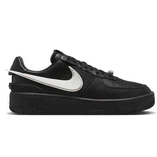 AF All Black White Long Swoosh