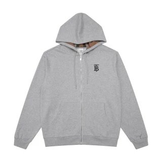 Burberry Hoodies & Sweatshirts Check-Lined Zip-Up Hoodie — 27