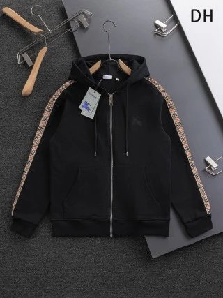 Burberry Hoodies & Sweatshirts Check-Lined Zip-Up Hoodie — 30