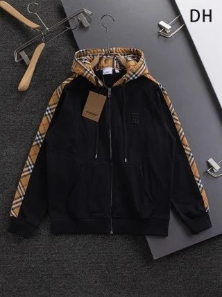 Burberry Hoodies & Sweatshirts Check-Lined Zip-Up Hoodie — 31
