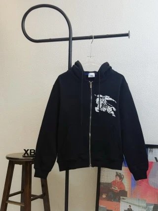 Burberry Hoodies & Sweatshirts Check-Lined Zip-Up Hoodie — 20
