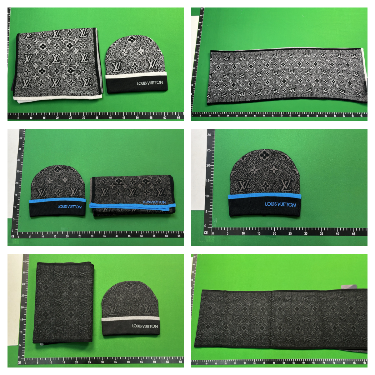 Louis Vuitton Monogram Knit Scarf and Beanie Set Black - 8