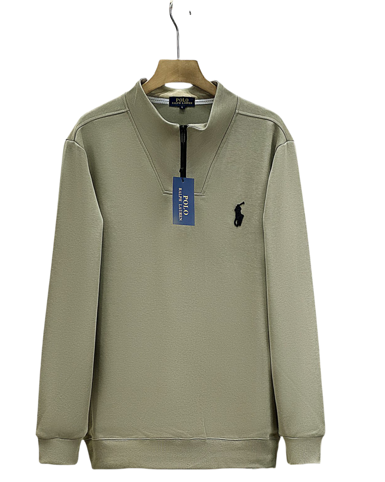 Half-Zip Pullover High-Neck Long Sleeve Knit Sweatshirt | Coffee Brown