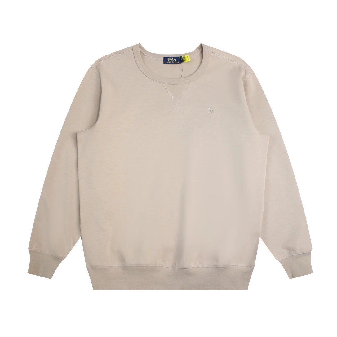 Classic Basic Small Logo Embroidered Crewneck Sweatshirt | Khaki