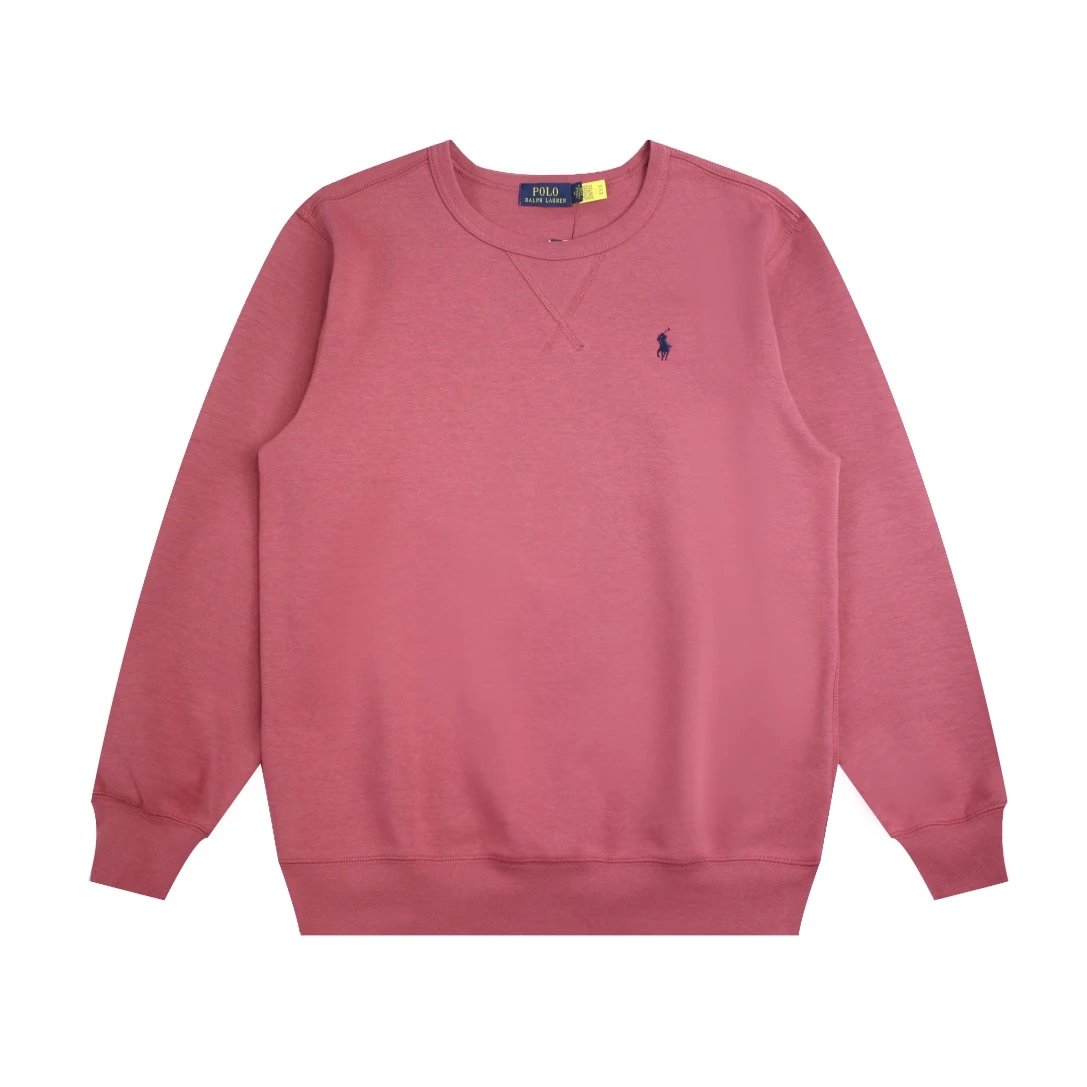 Classic Basic Small Logo Embroidered Crewneck Sweatshirt | Watermelon Red
