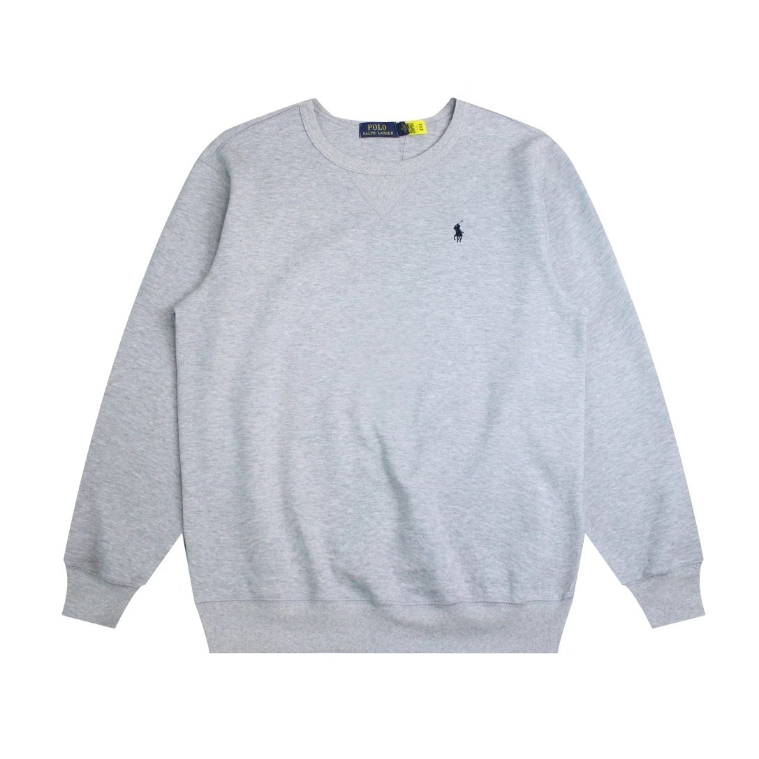 Classic Basic Small Logo Embroidered Crewneck Sweatshirt | Gray