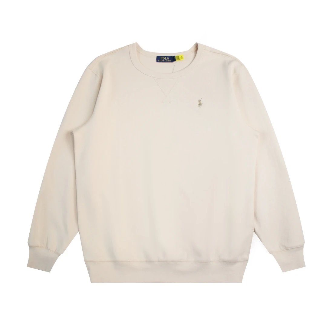 Classic Basic Small Logo Embroidered Crewneck Sweatshirt | Oatmeal