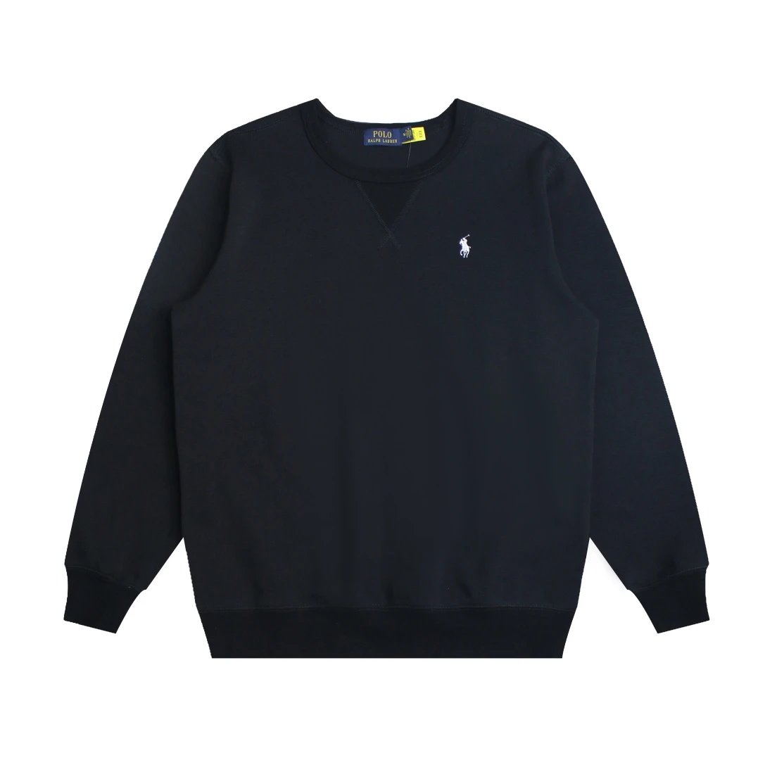 Classic Basic Small Logo Embroidered Crewneck Sweatshirt | Black
