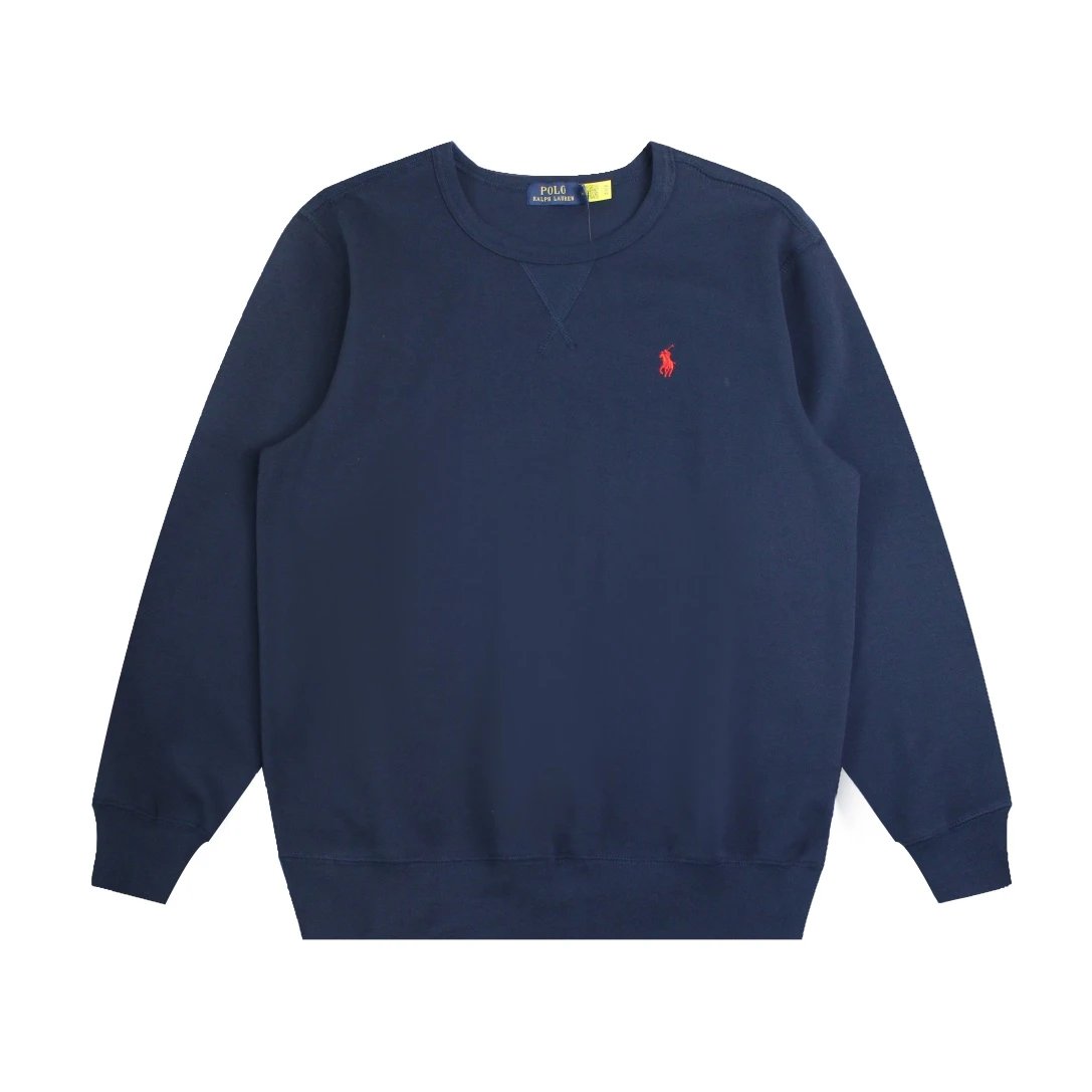 Classic Basic Small Logo Embroidered Crewneck Sweatshirt | Dark Navy