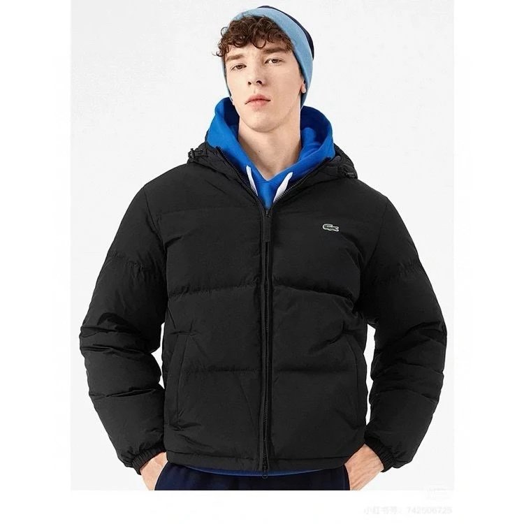 LAC Logo Embroidered Logo Hooded Down Jacket Breaded Jacket