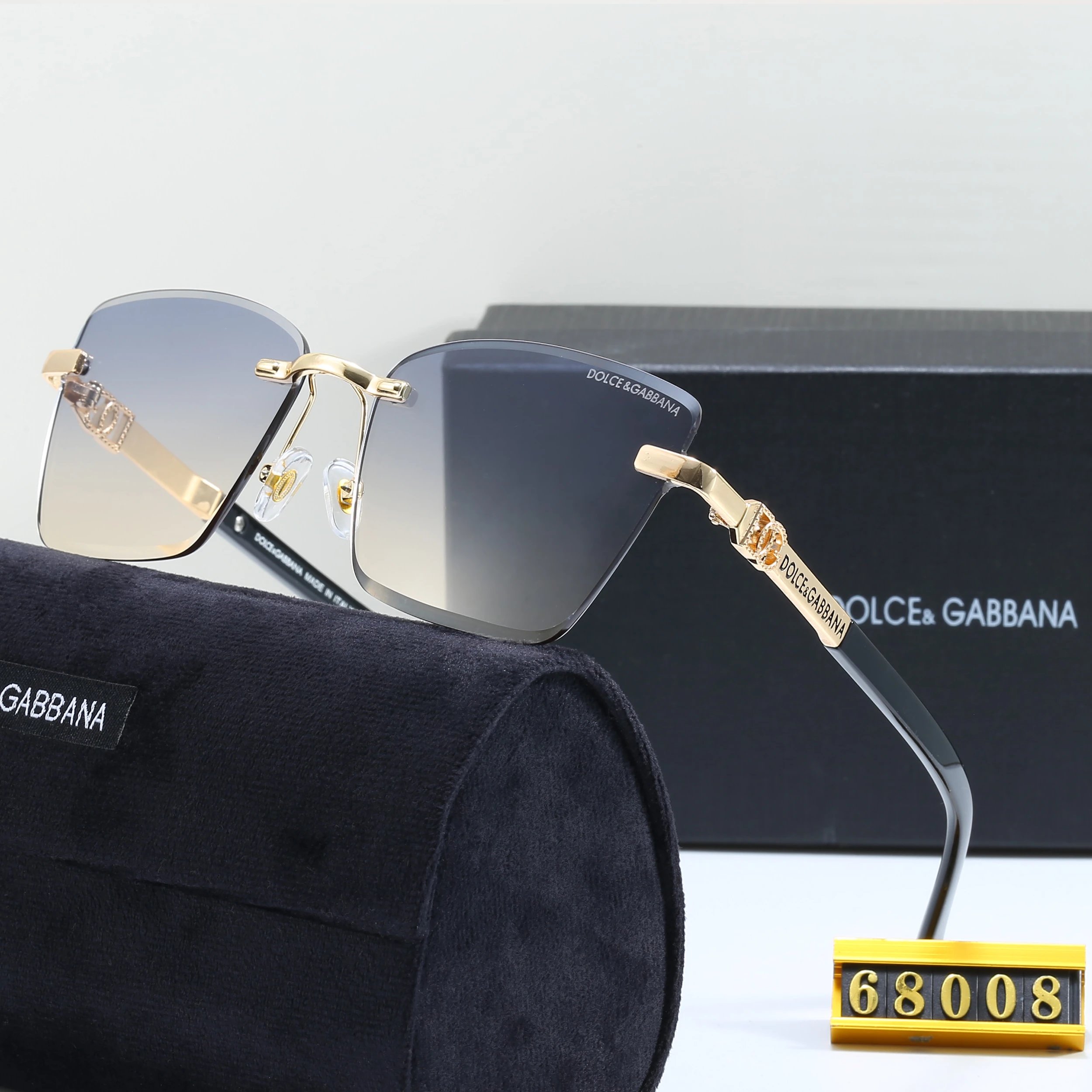 Dolce & Gabbana DG Logo Black Gradient Lens Sunglasses - 17