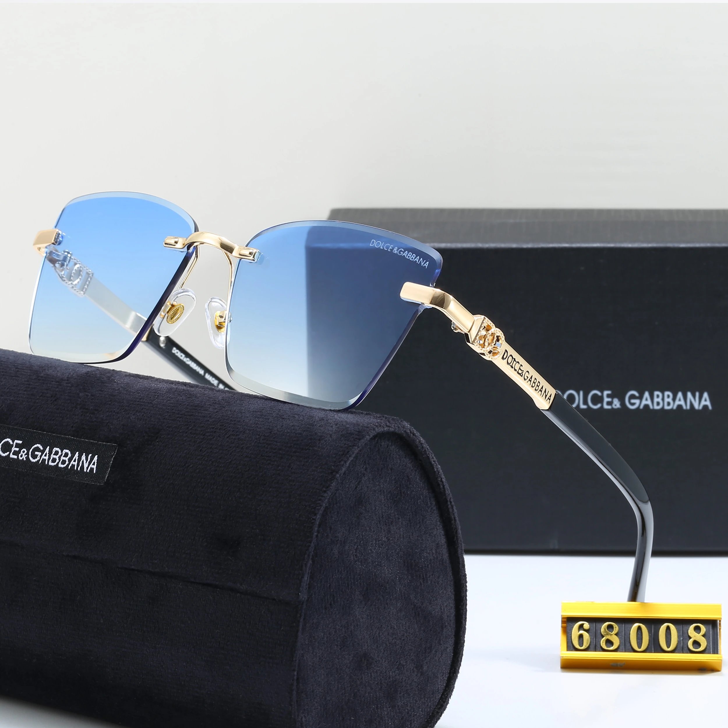 Dolce & Gabbana DG Logo Black Gradient Lens Sunglasses - 16