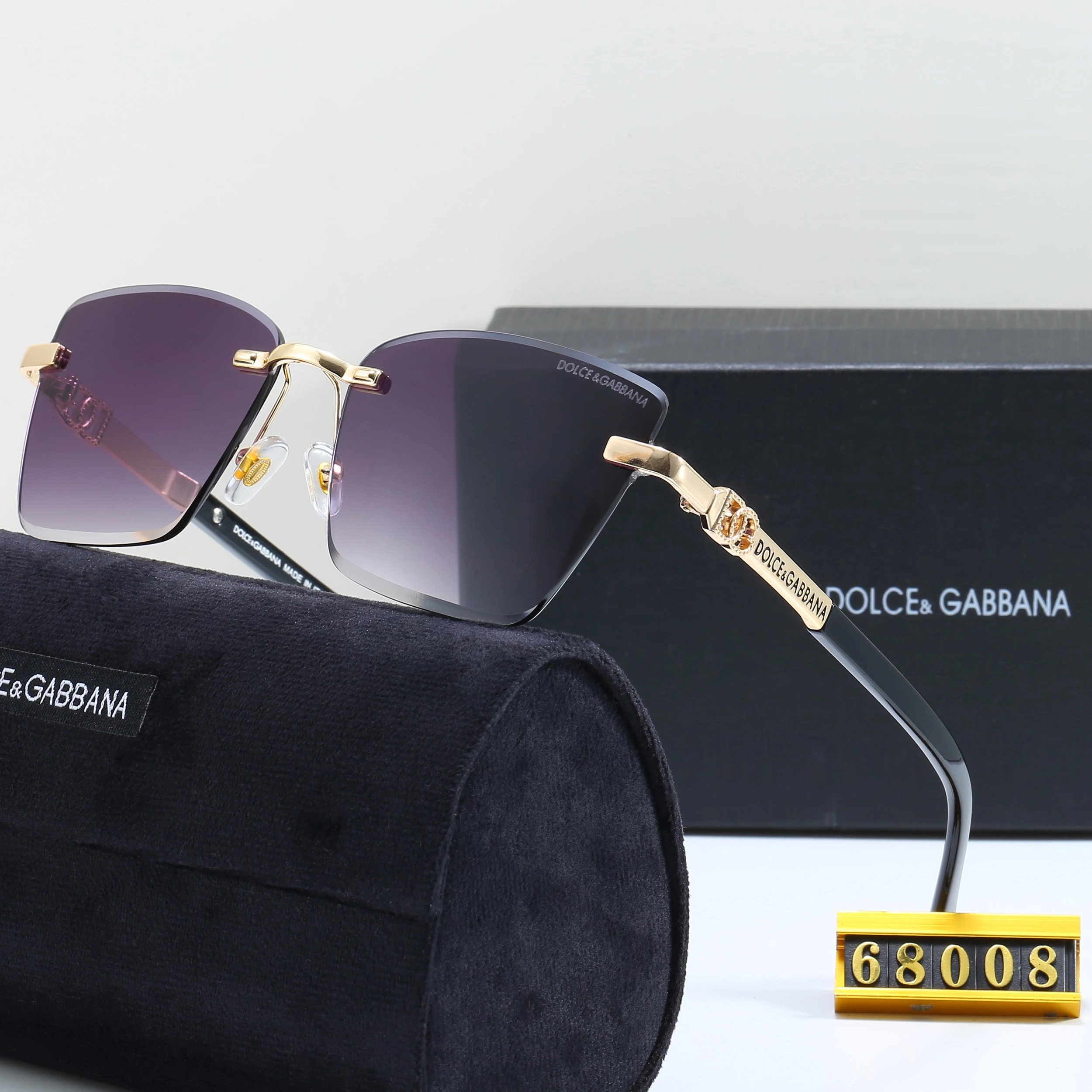 Dolce & Gabbana DG Logo Black Gradient Lens Sunglasses - 15