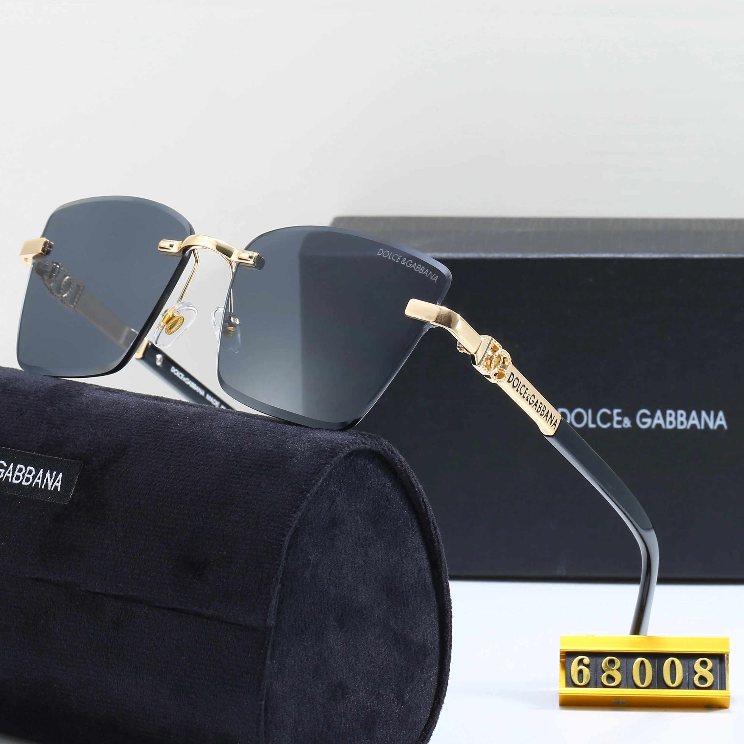 Dolce & Gabbana DG Logo Black Gradient Lens Sunglasses - 12