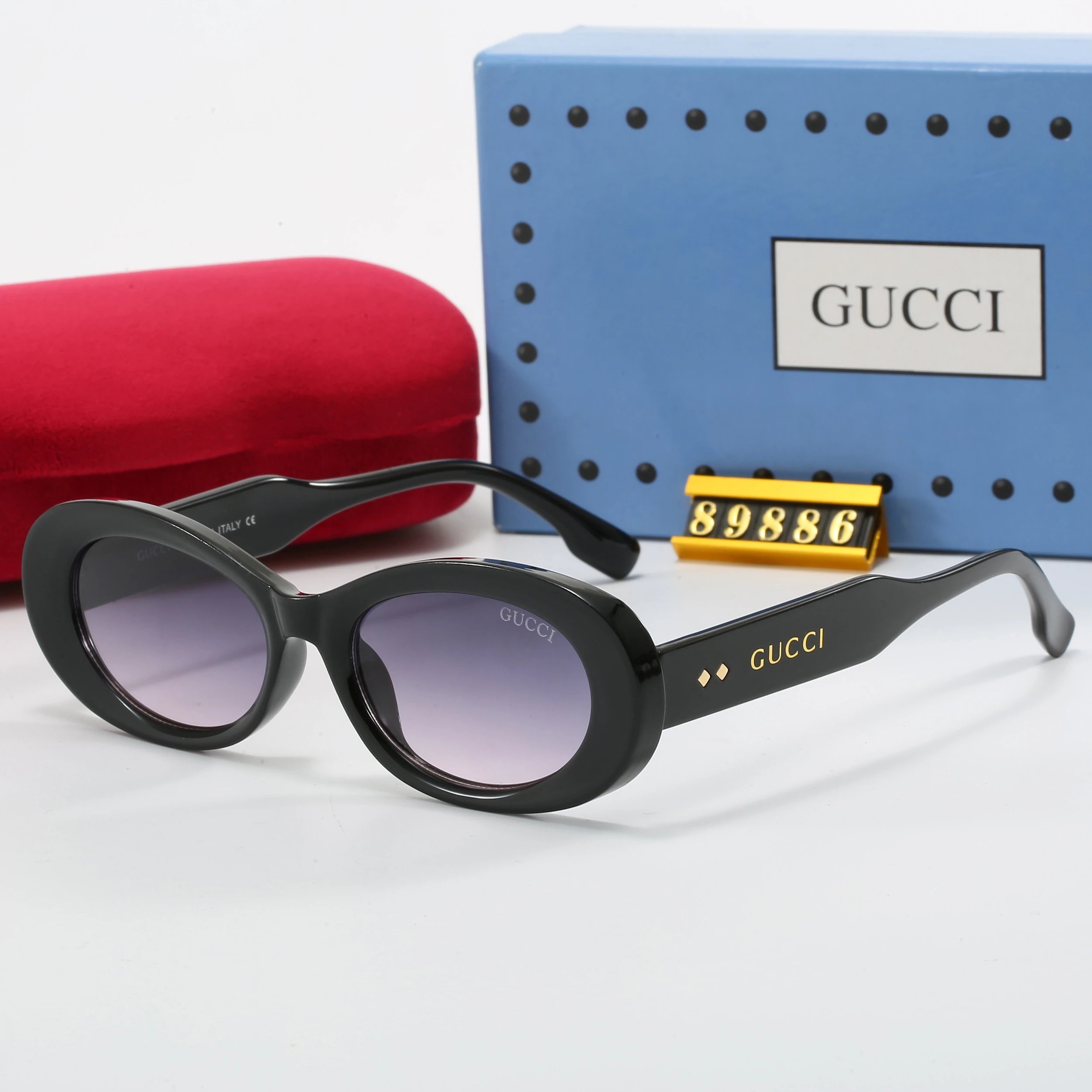 Gucci GG Marmont Aviator Sunglasses Gray Gradient with Monogram Lens Eyewear - 20