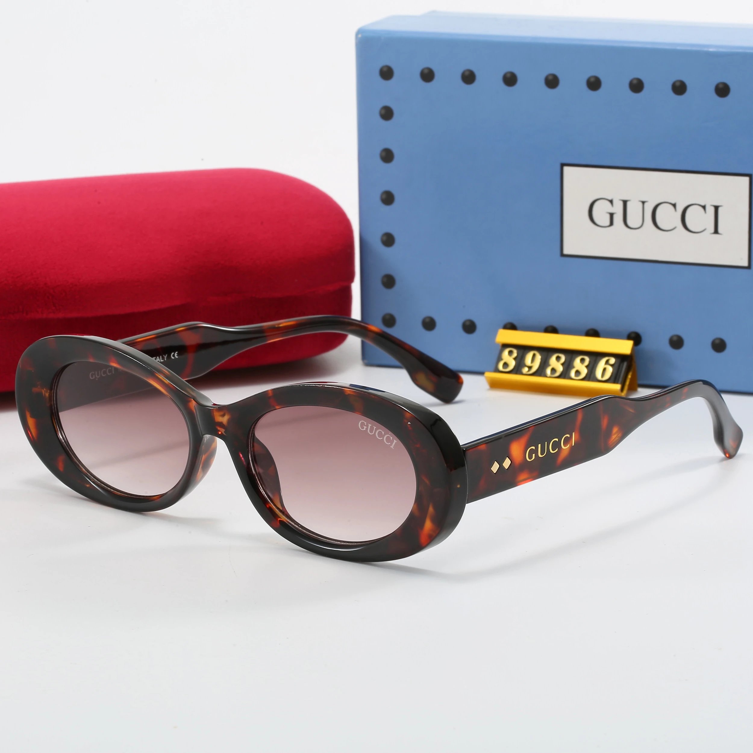 Gucci GG Marmont Aviator Sunglasses Gray Gradient with Monogram Lens Eyewear - 13