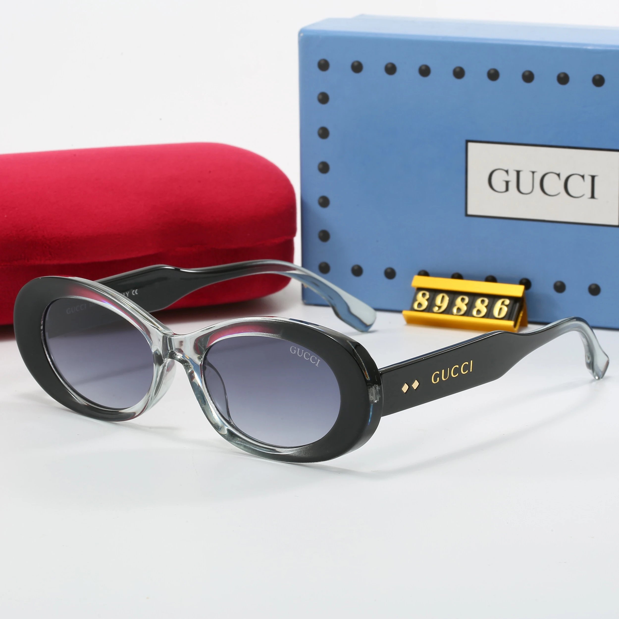 Gucci GG Marmont Aviator Sunglasses Gray Gradient with Monogram Lens Eyewear - 14
