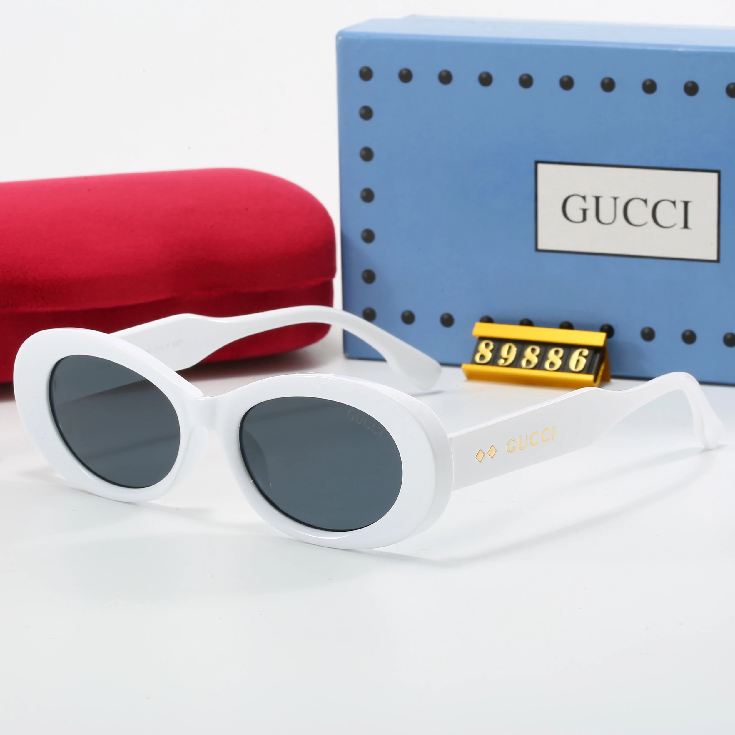 Gucci GG Marmont Aviator Sunglasses Gray Gradient with Monogram Lens Eyewear - 16