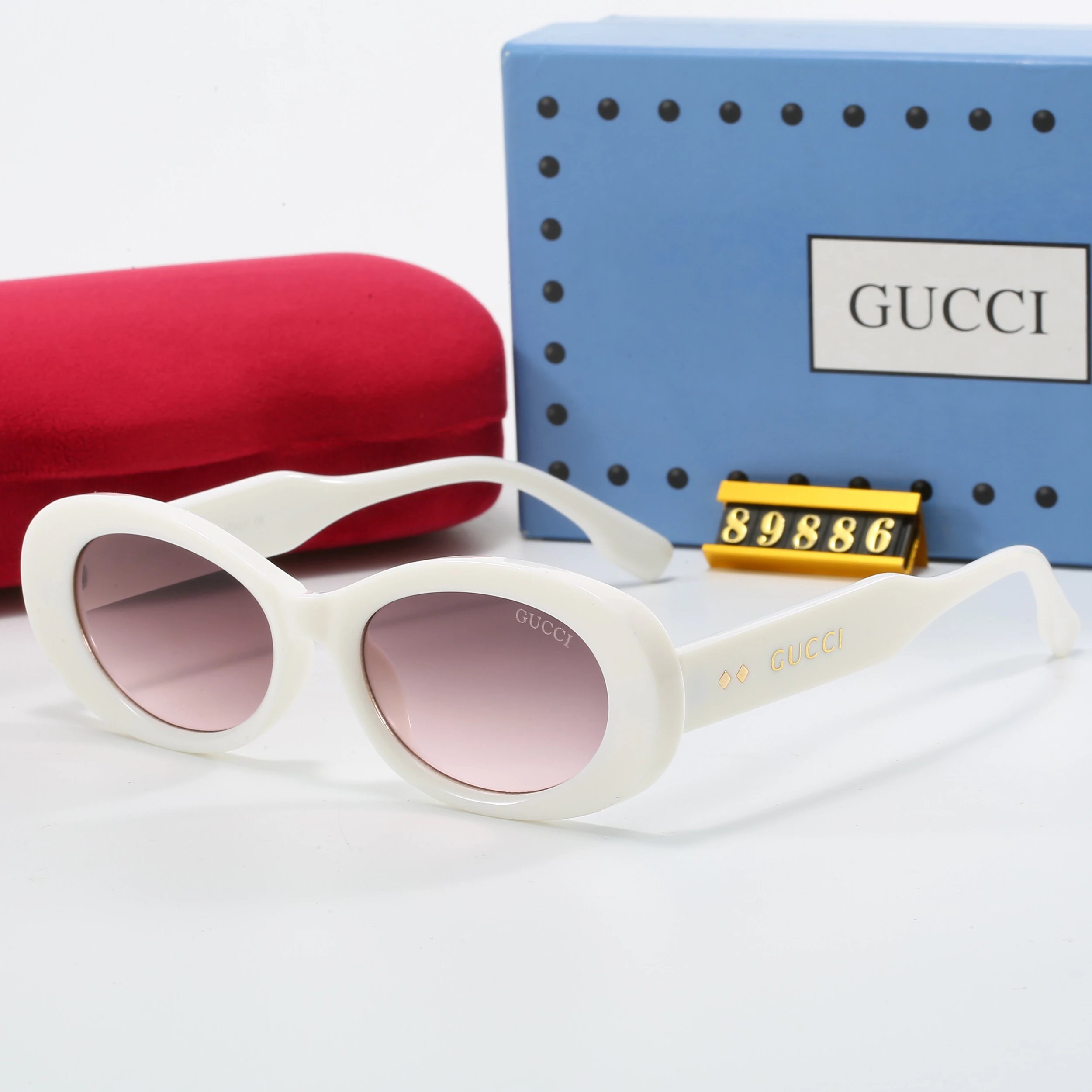 Gucci GG Marmont Aviator Sunglasses Gray Gradient with Monogram Lens Eyewear - 15