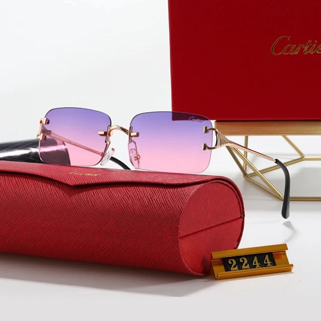 Cartier Eyewear Double-bridge gradient-lens sunglasses product detail image 11