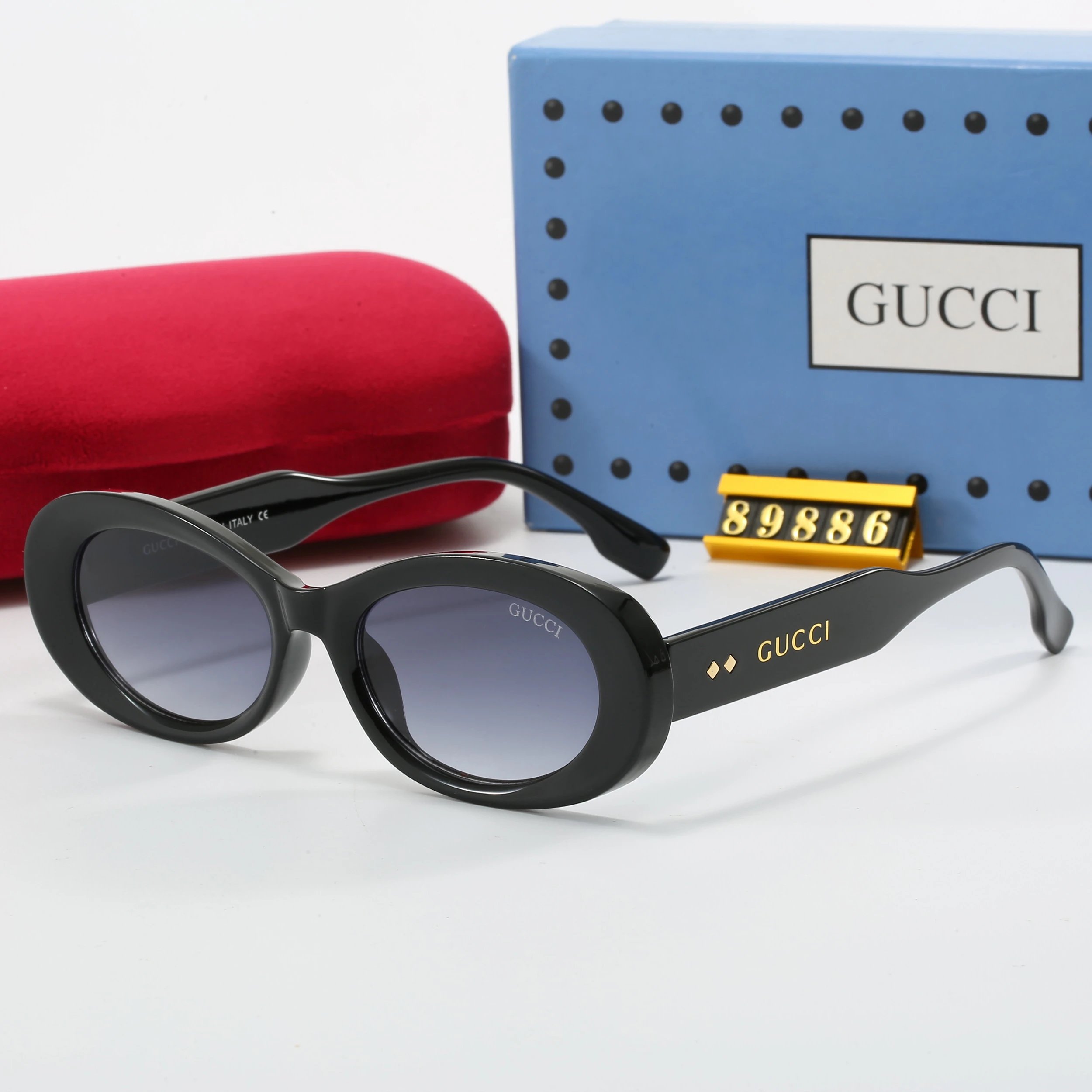 Gucci GG Marmont Aviator Sunglasses Gray Gradient with Monogram Lens Eyewear - 17