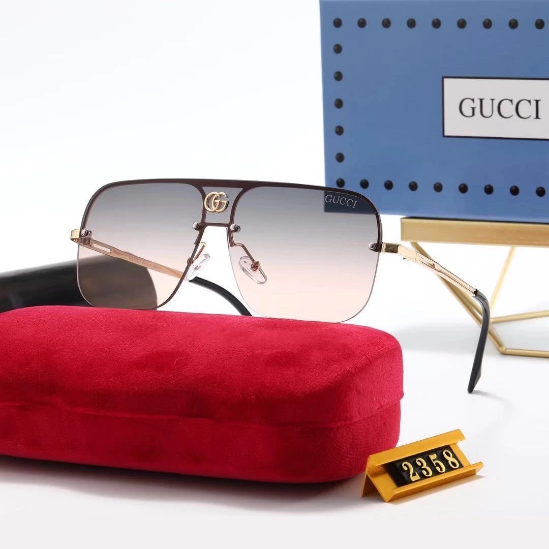 Gucci GG0941S Shield Sunglasses Red Gradient Gold Frame - 19