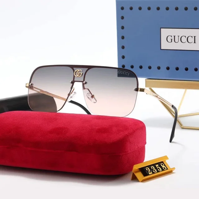 Gucci Eyewear Oversized aviator sunglasses with double-G bridge detail product detail image 18