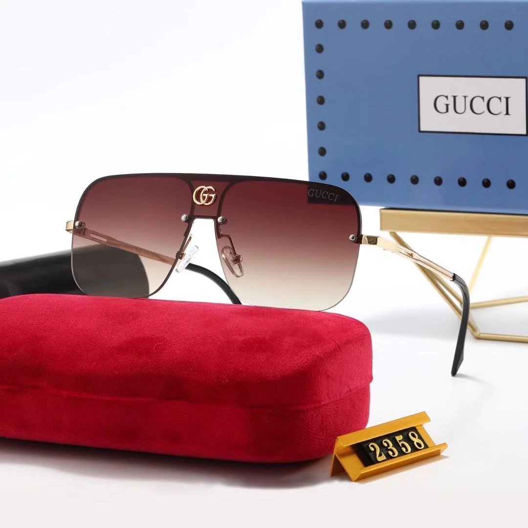 Gucci GG0941S Shield Sunglasses Red Gradient Gold Frame - 17