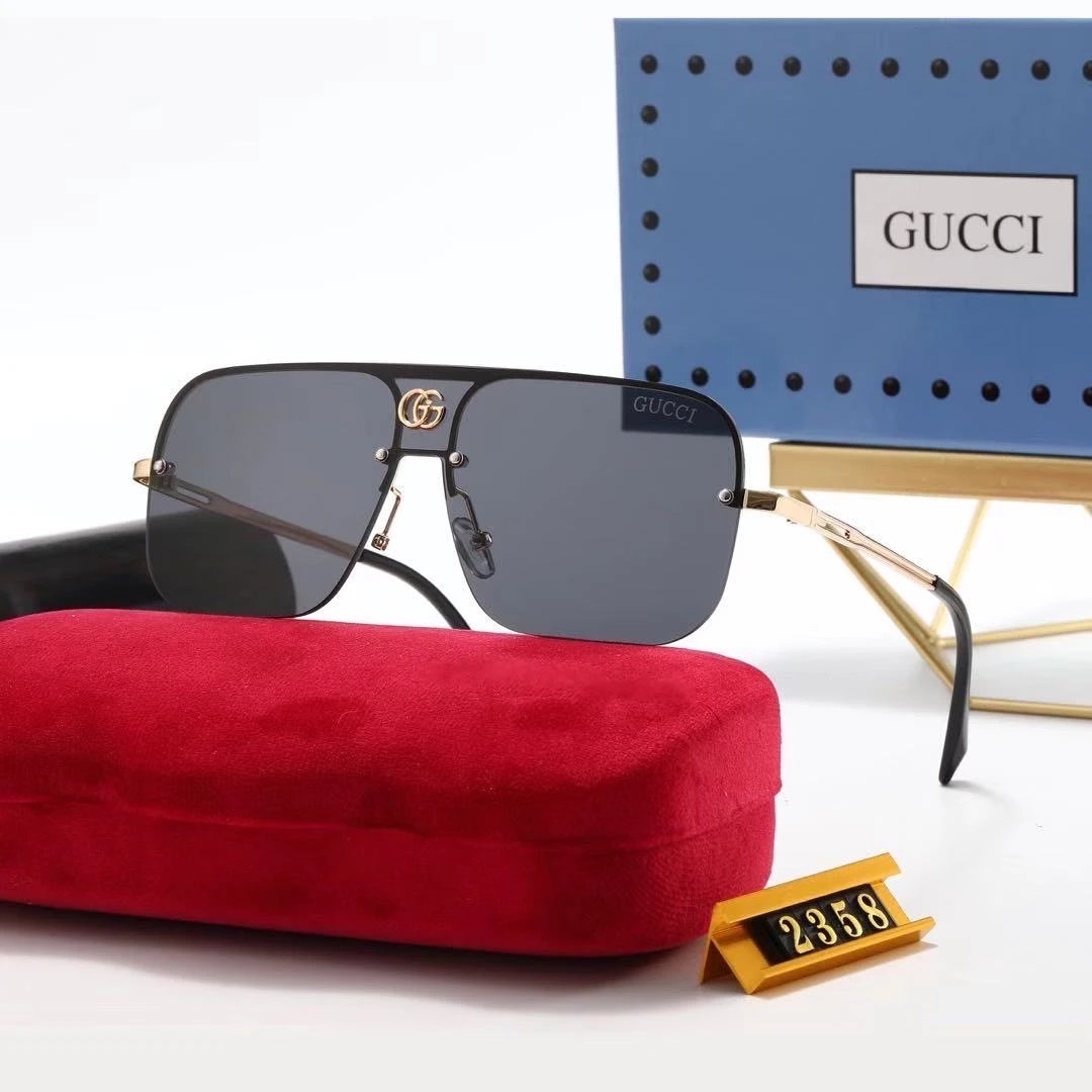 Gucci GG0941S Shield Sunglasses Red Gradient Gold Frame - 18