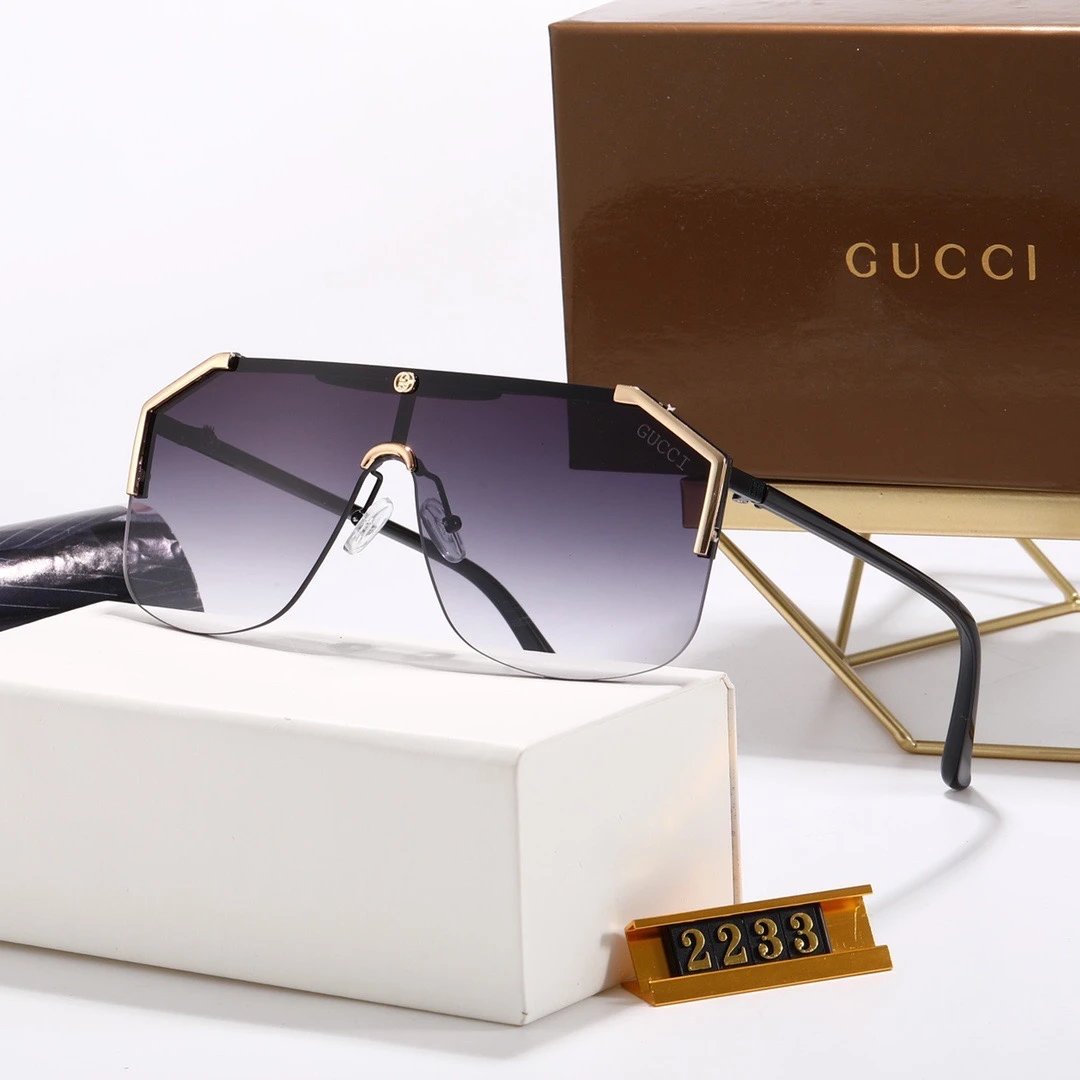 Gucci GG0941S Shield Sunglasses Red Gradient Gold Frame - 11