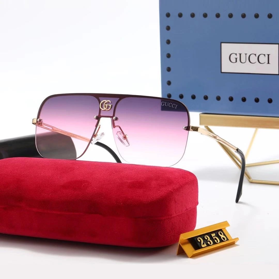 Gucci GG0941S Shield Sunglasses Red Gradient Gold Frame - 15