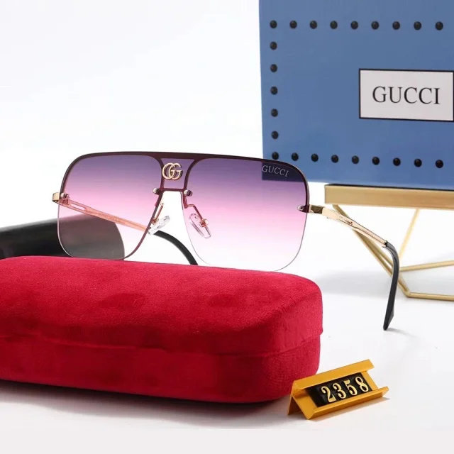 Gucci Eyewear Oversized aviator sunglasses with double-G bridge detail product detail image 14