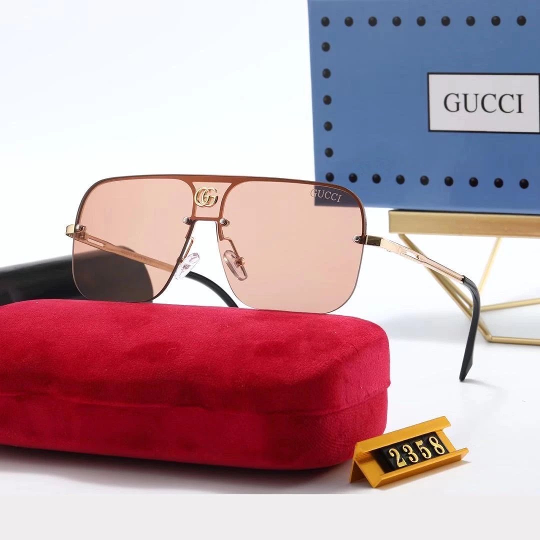 Gucci GG0941S Shield Sunglasses Red Gradient Gold Frame - 14