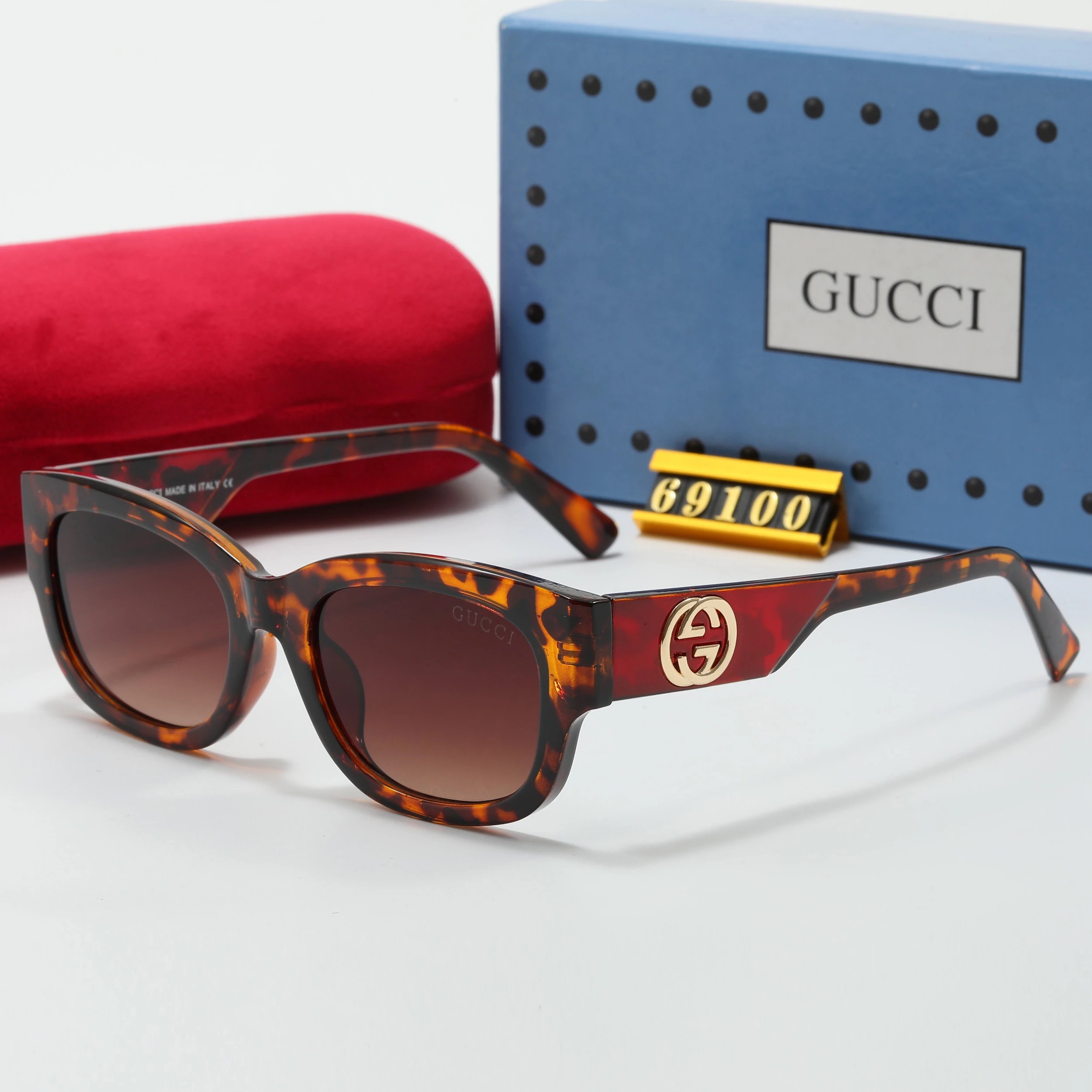 Gucci GG Marmont Square Sunglasses Black Tortoiseshell - 16