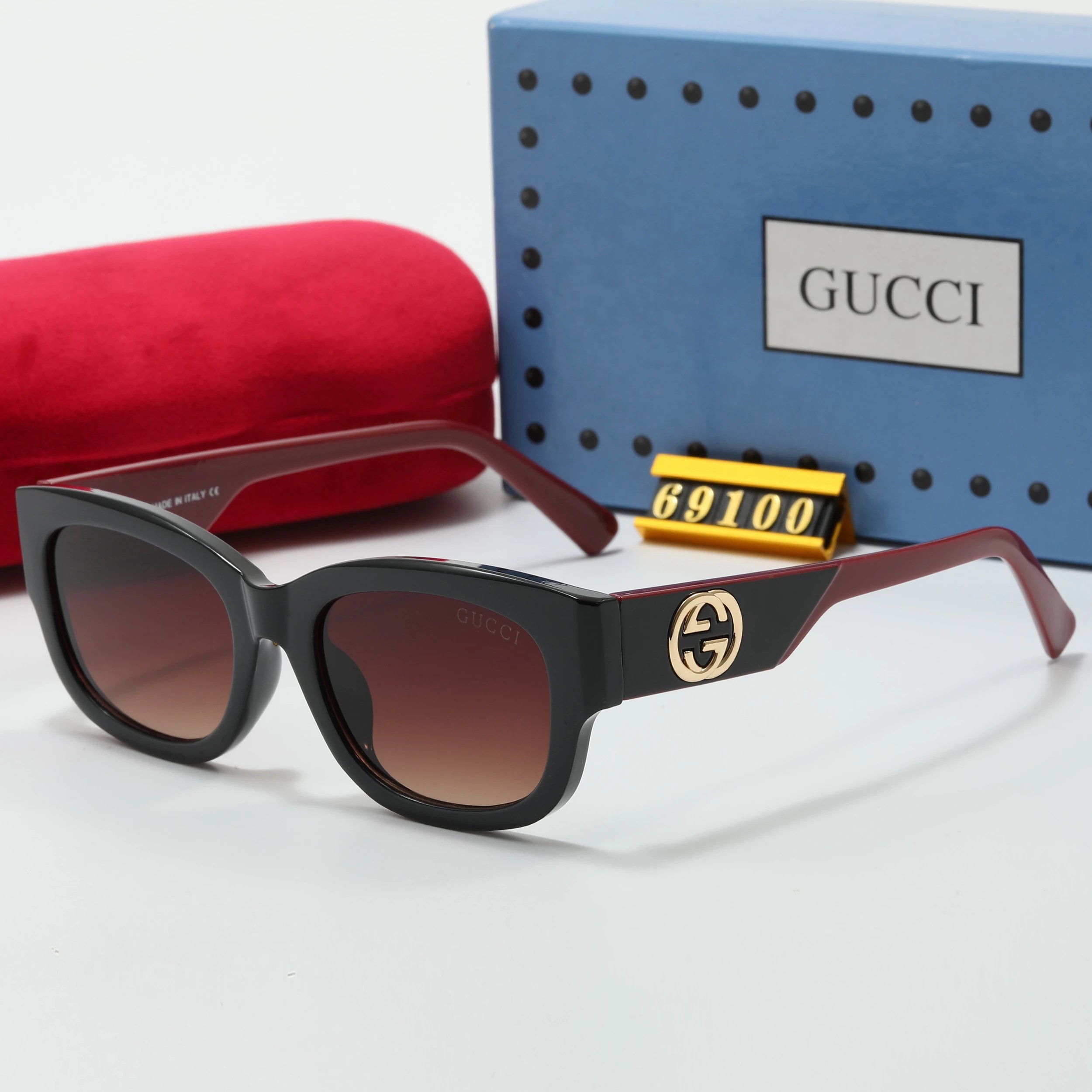 Gucci GG Marmont Square Sunglasses Black Tortoiseshell - 14