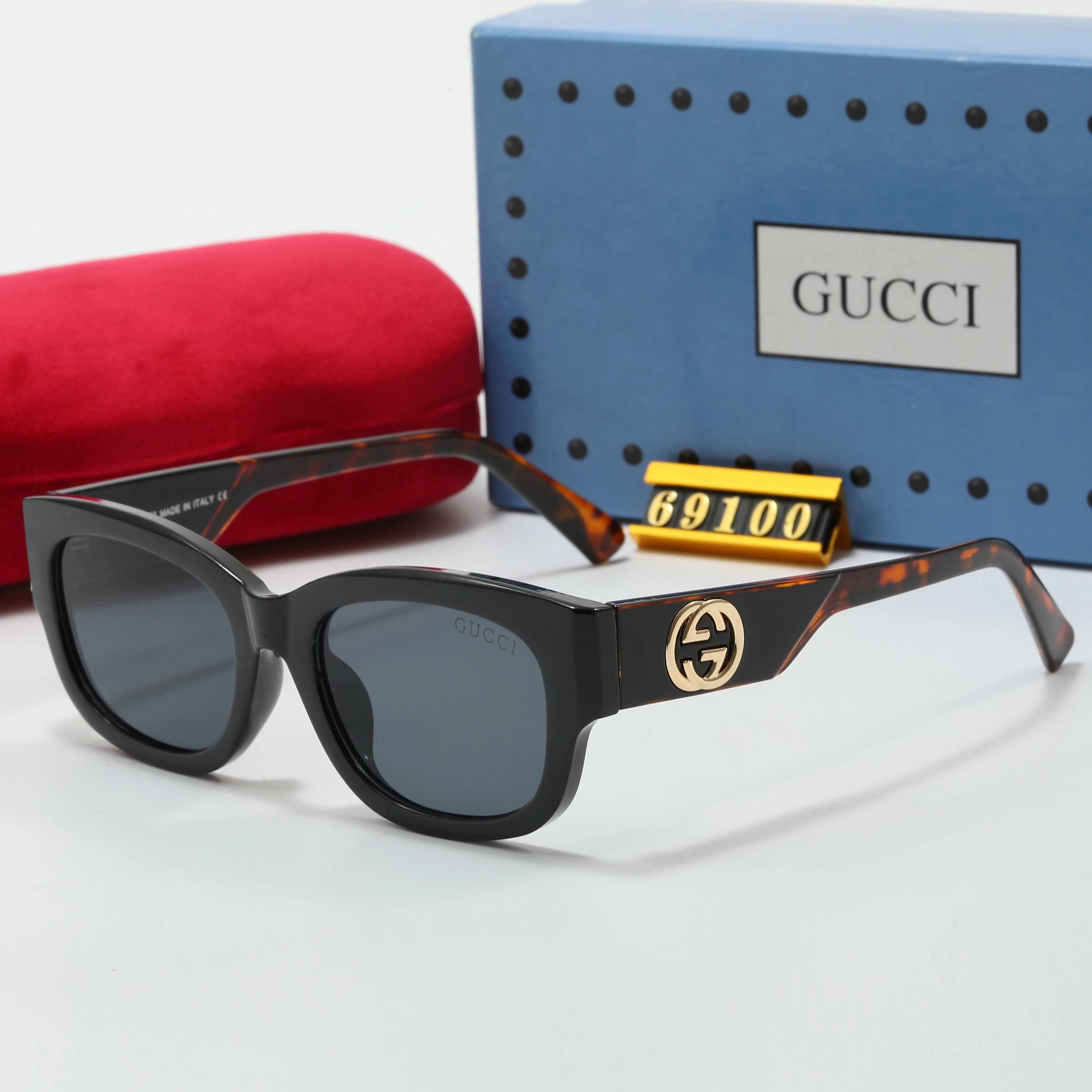 Gucci GG Marmont Square Sunglasses Black Tortoiseshell - 11