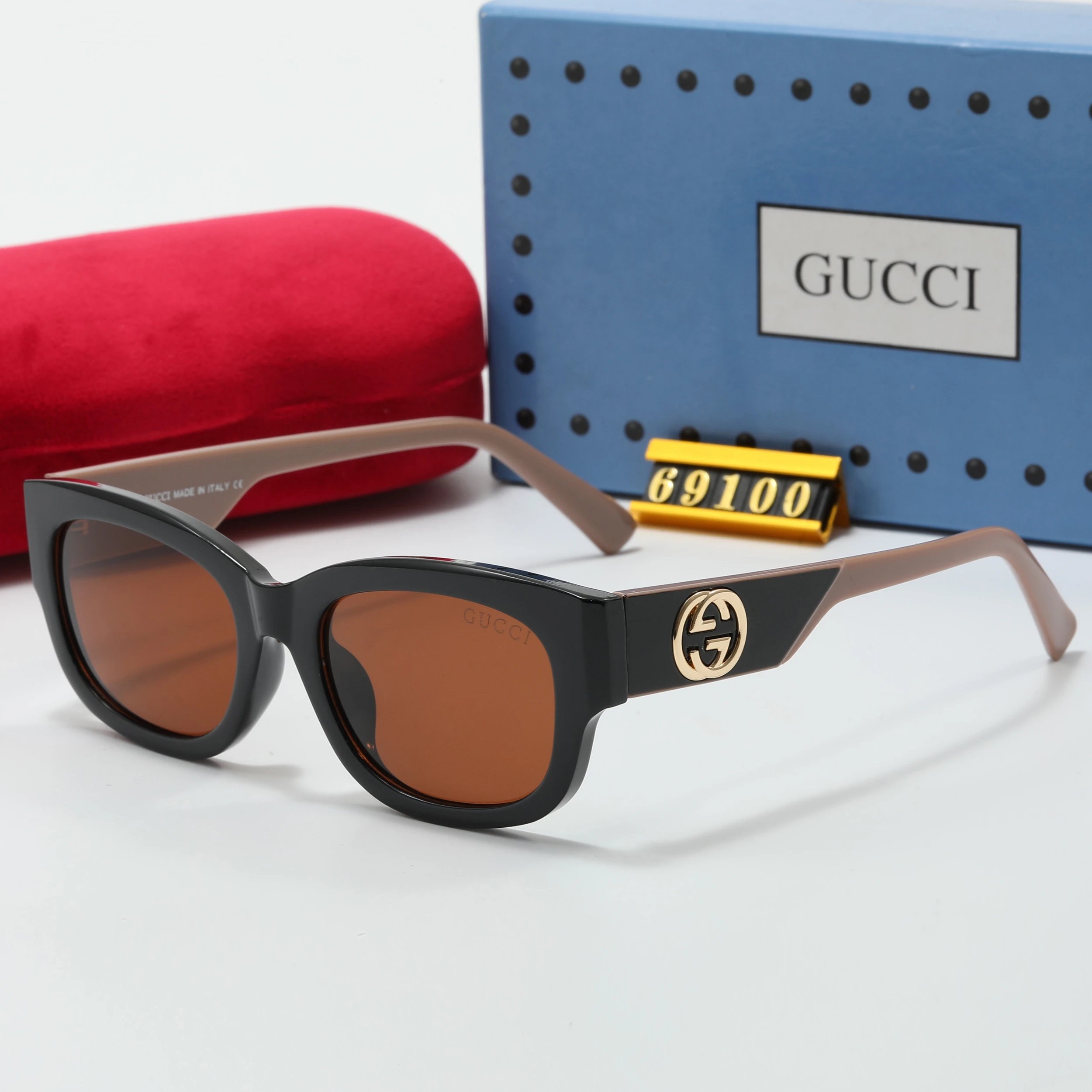Gucci GG Marmont Square Sunglasses Black Tortoiseshell - 13