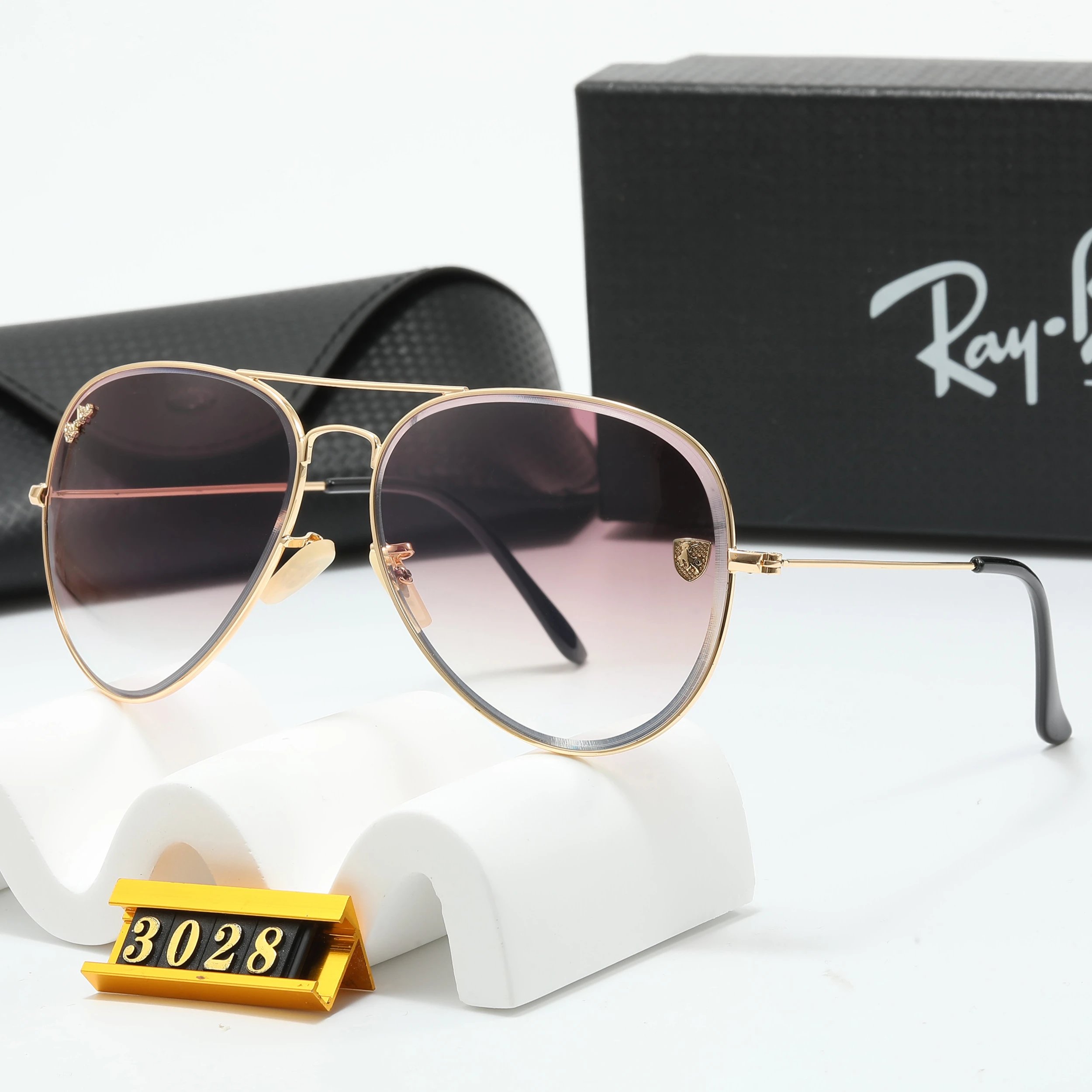 Ray-Ban Aviator Gradient Pink-Gold Sunglasses - 13