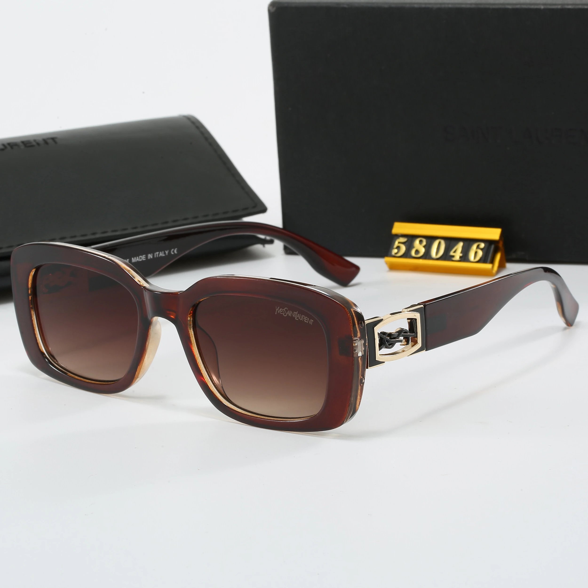 Saint Laurent Square Tortoiseshell Sunglasses - 14