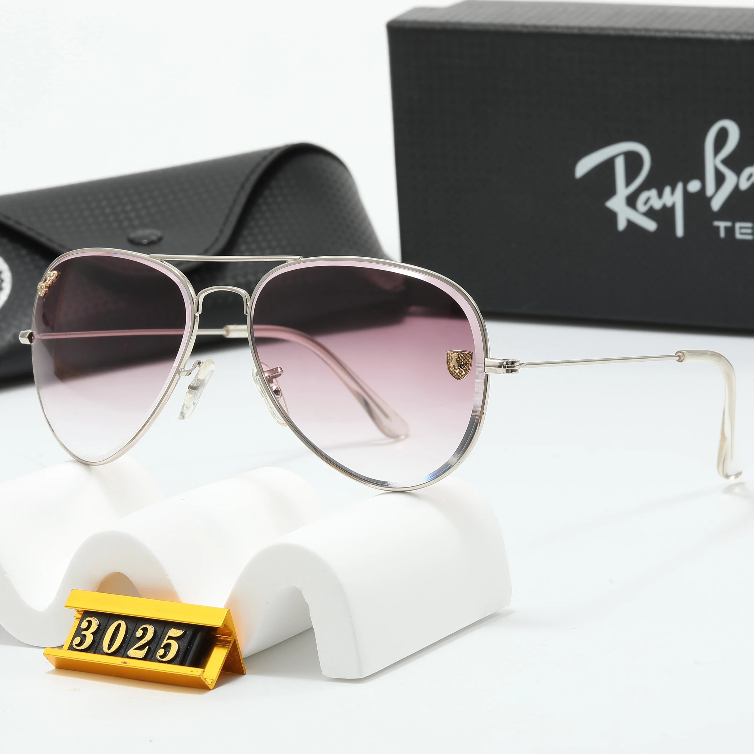 Ray-Ban Aviator Gradient Pink-Gold Sunglasses - 20