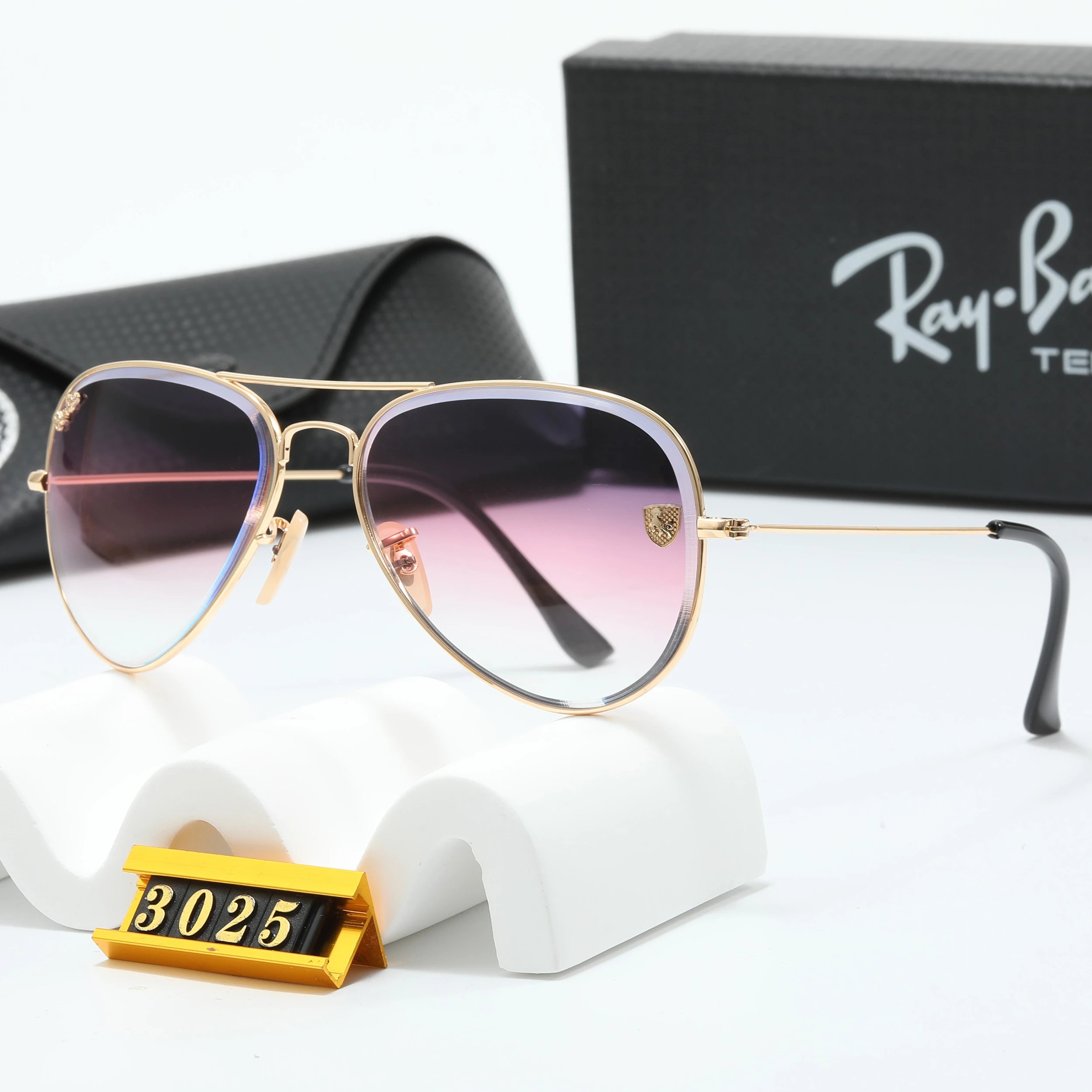 Ray-Ban Aviator Gradient Pink-Gold Sunglasses - 19