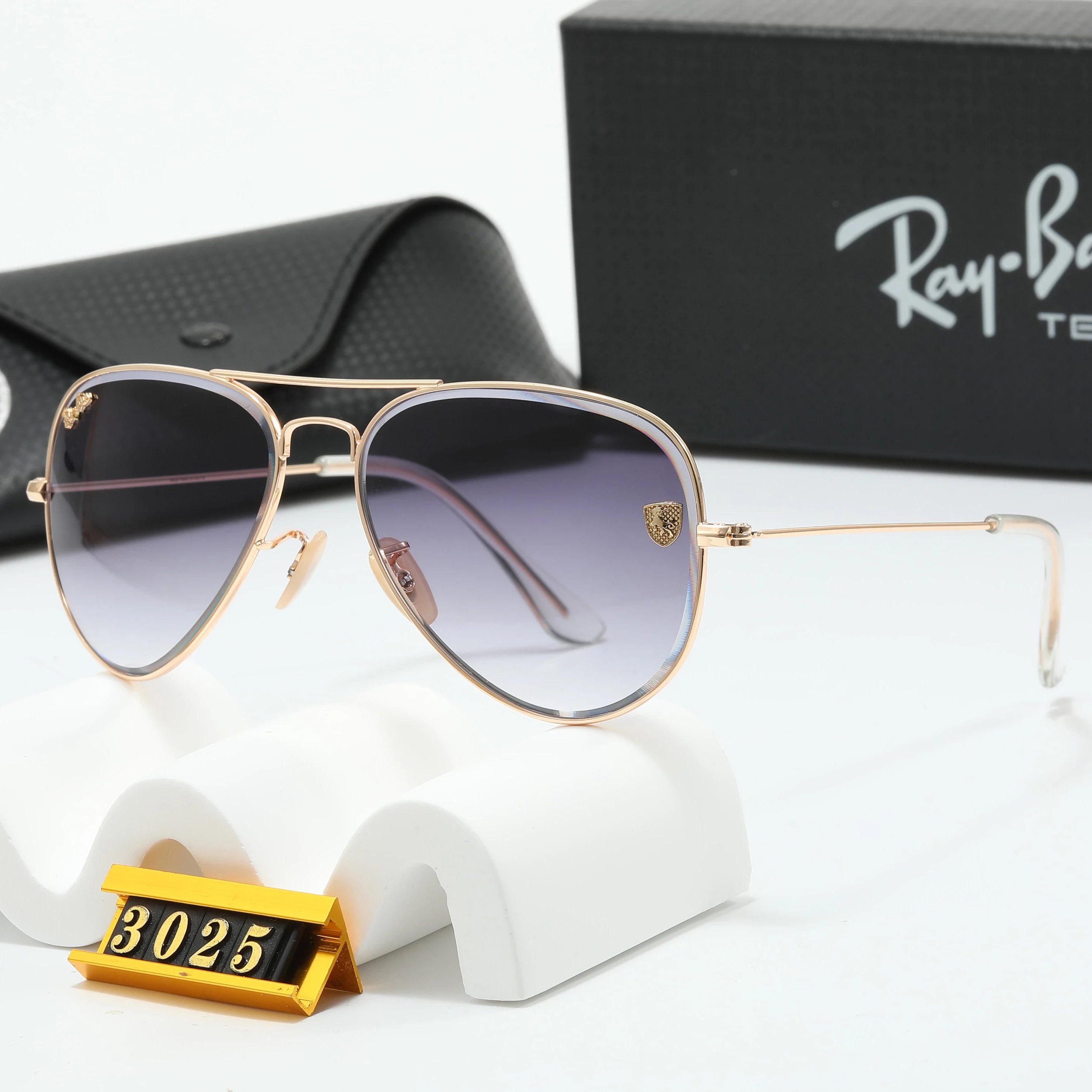 Ray-Ban Aviator Gradient Pink-Gold Sunglasses - 15