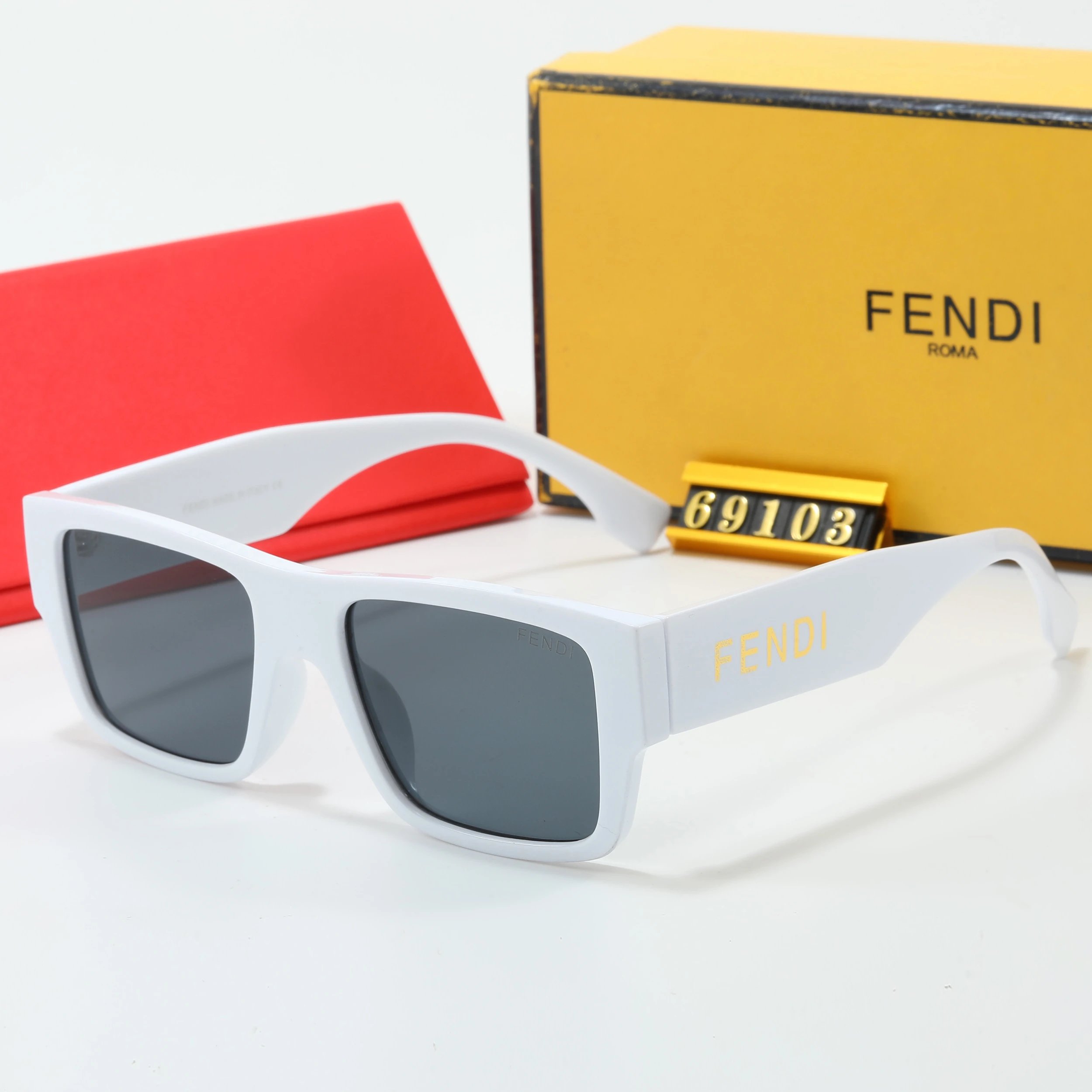 Fendi Square Frame Yellow Lens Sunglasses - 16