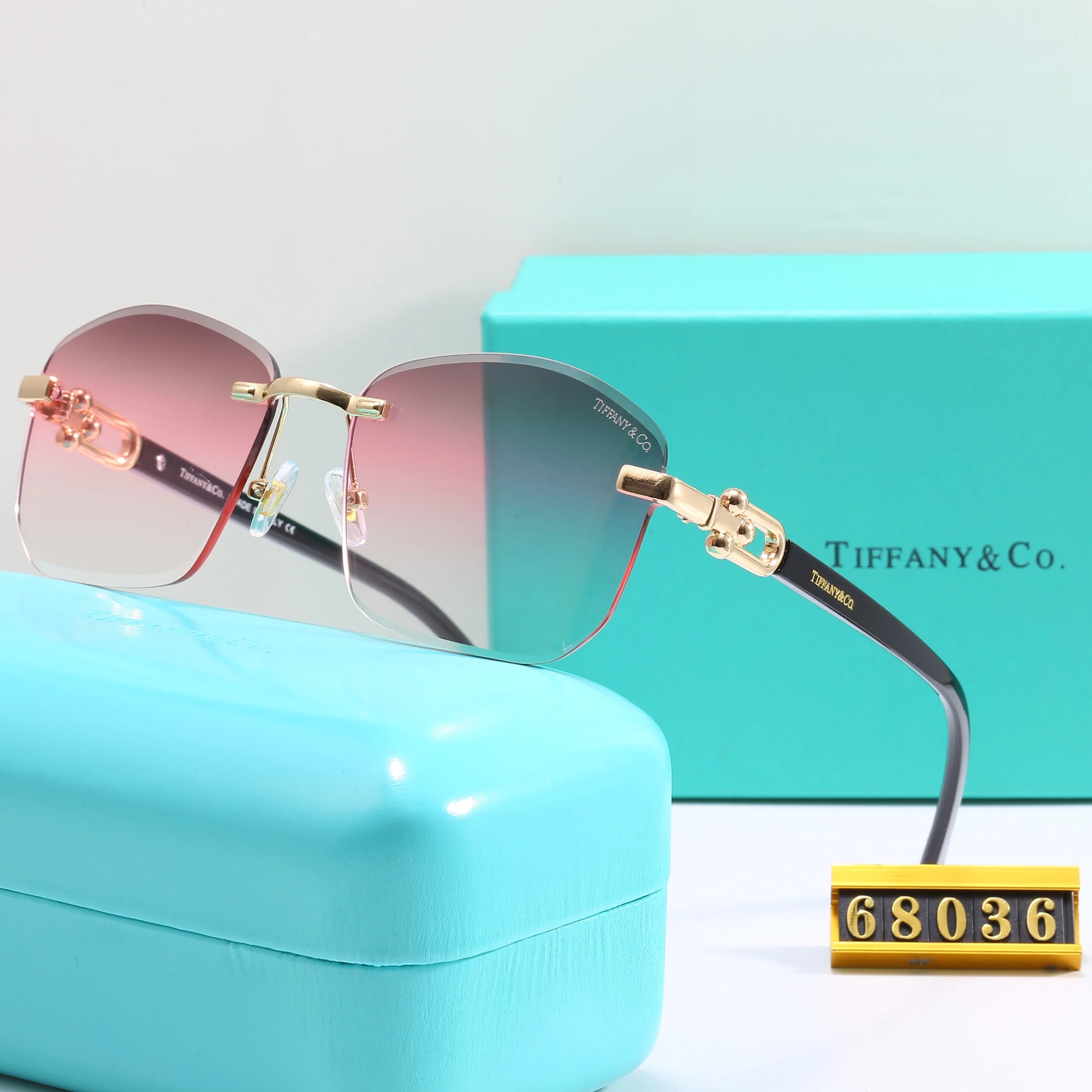 Tiffany & Co. HardWear Rimless Gradient Brown Sunglasses - 11