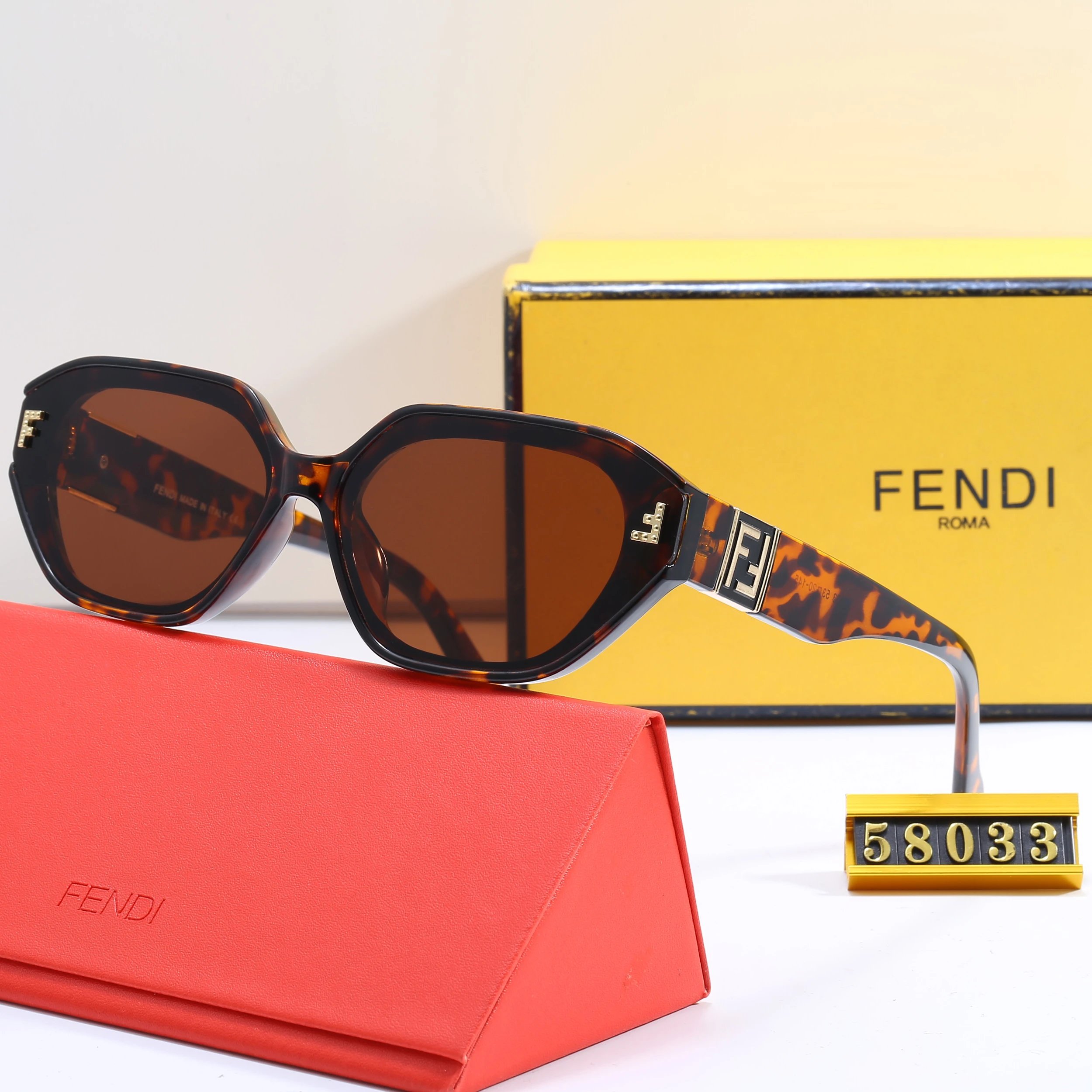 Fendi Shield Sunglasses Pink Gradient Mirror Lens Gold Frame - 11