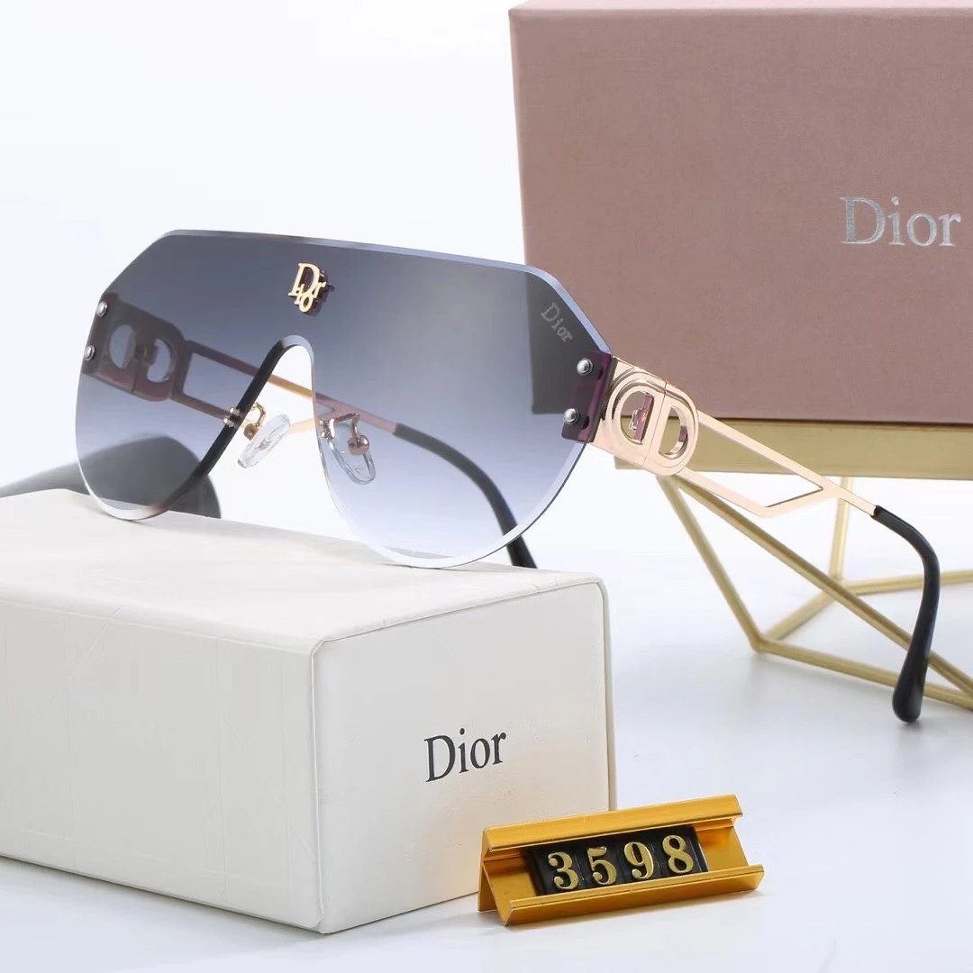 Dior Square Rimless Sunglasses Gray Gold - 12