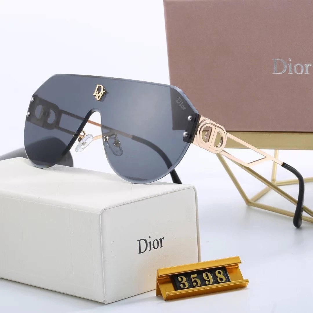 Dior Square Rimless Sunglasses Gray Gold - 11